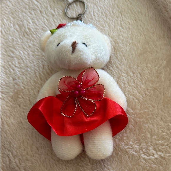 Teddy Bear Keychain with Red Dress - Picture 2 of 4